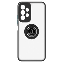 Coque - Samsung - Galaxy A13 - Bi-matière - Bague Métallique - Support Vidéo Noir