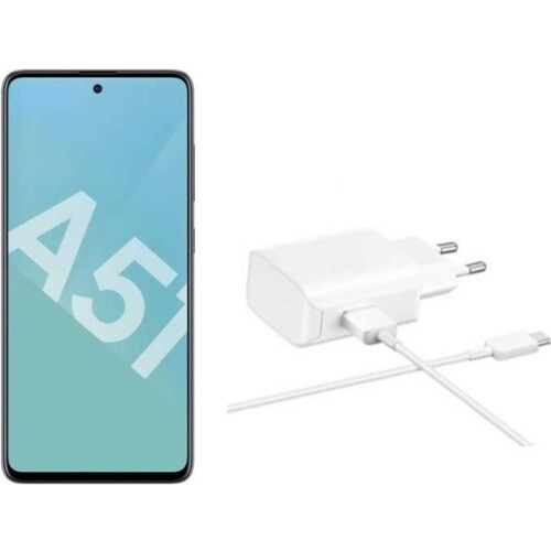 Chargeur - Samsung - Galaxy A51 - Blanc - USB Type C - Recharge rapide