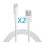 Câble USB - Compatible iPhone 6/5S/5C/5 - Lot de 2 - Charge et transfert - Blanc 2