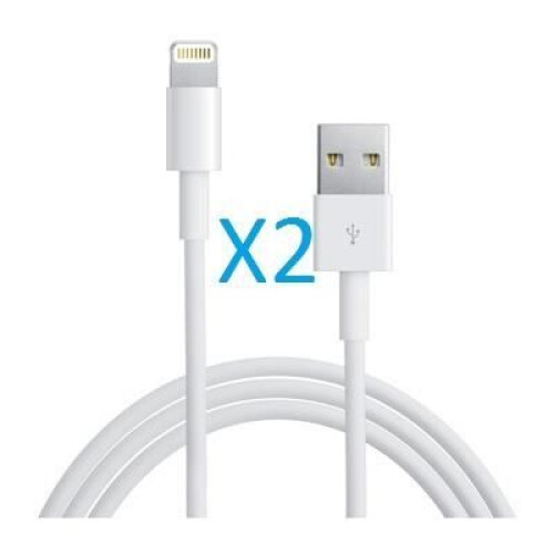 Câble USB - Compatible iPhone 6/5S/5C/5 - Lot de 2 - Charge et transfert - Blanc 1