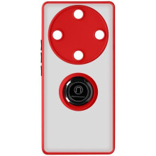 Coque de protection - AVIZAR - Honor Magic 5 Lite - Rouge - Bague métallique support vidéo - Dos mat anti-traces