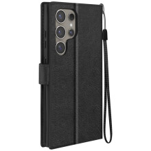 Étui pour Samsung S24 Ultra - MAYAXESS - Portefeuille Fonction Support et Dragonne - Noir