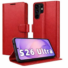 Étui Portefeuille - TECHTA - pour Samsung Galaxy S26 Ultra - Pochette Fermeture Magnétique Cuir PU - Rouge