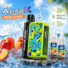 JNR AeroX 32000 – Puff Rechargeable 2x10ml – Pêche Glacée – Batterie 850mAh – Airflow Réglable