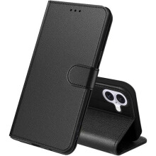 Étui Portefeuille - TECHTA - pour iPhone 16 - Pochette Fermeture Magnétique Cuir PU - Noir