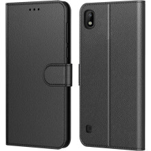Étui portefeuille TECHTA pour Samsung Galaxy A10 – Cuir PU – Noir