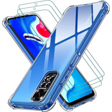 Coque smartphone - CHICHENG - Redmi Note 11 4G / Note 11S 4G - Silicone TPU souple - Transparente - 3 verres trempés anti-choc