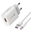 Chargeur - QJRRX - USB-C 18W - Charge rapide - Câble 1,5 m - Blanc 1