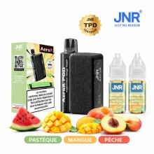 JNR AeroX 32000 Rechargeable avec 2x10ml E-liquide 20mg Saveur Watermelon Mango Peach Pastèque Mangue Pêche