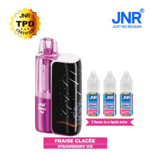 JNR Pod Stellarc Compatible Stellarc 50K + 3 x 10ml E-liquide Dual Mesh 1.2 ohm Saveur Fraise Glacée - Strawberry Ice