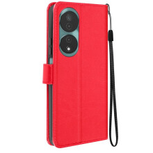 Étui pour Honor 90 Smart Portefeuille Fonction Support avec Dragonne Mayaxess Rouge