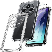 Coque - TECHTA - pour Xiaomi Redmi 14C - 2 Verres Trempés - Souple - Transparent