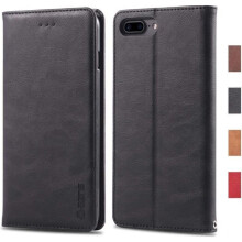 Étui portefeuille - MSK - iPhone 8 Plus - Cuir PU - Boîtier TPU souple - Fermeture magnétique, porte-cartes