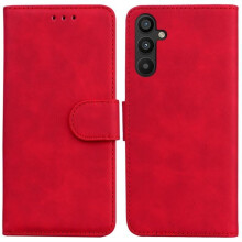 Etui Samsung Galaxy A34 6.5", Housse Portefeuille à Rabat avec Fermeture Magnétique, Fonction de Suppor,rouge FGK