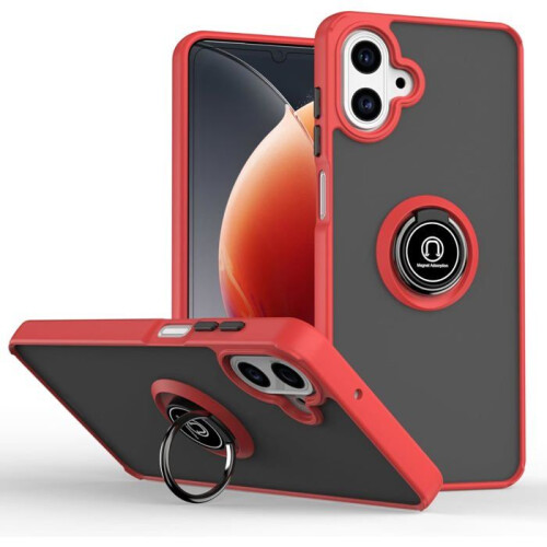 Coque - TECHTA - pour Samsung Galaxy A07 - Anneau Support - Antichoc - Rouge
