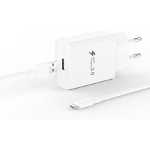 TECHTA Chargeur Rapide Xiaomi avec 1M Câble pour Xiaomi Redmi Note14/14C/15C, pour Samsung Galaxy 18W USB Prise Charge Rapide USB