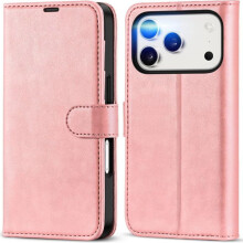 Étui Portefeuille - TECHTA - pour iPhone 17 Pro - Pochette Fermeture Magnétique Cuir PU - Rose