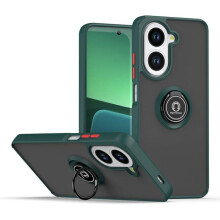 Coque - TECHTA - pour Xiaomi Redmi A5 4G / Poco C71 4G - Anneau Support - Antichoc - Vert foncé
