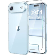 Coque - TECHTA - pour iPhone 17 Air - 1 Verre Trempé - Silicone - Coins renforcés - Protection écran - Transparent
