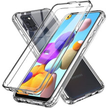 Coque - CHICHENG - Samsung Galaxy A21S - 360 Antichoc - Protection d'écran intégrée - TPU+PC transparente