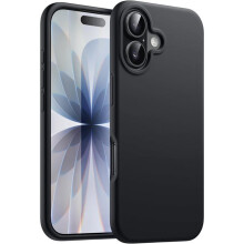 TECHTA Coque Silicone pour iPhone 17 6,3 Pouces, Housse de Téléphone Anti-Rayures, Protection Intégrale au Toucher Doux (Noir)