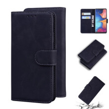 Housse Étui pour Samsung Galaxy A20E - A10E, PU Cuir et Silicone Souple Toucher Confortable Portefeuille Magnétique Support -Noir