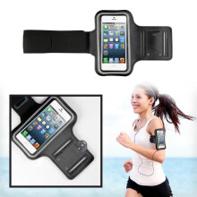 Brassard Sport pour iPhone SAVFY Noir - Pour Course à Pied - Néoprène Souple - Tour de Bras 20-35cm