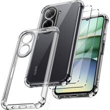 Coque - TECHTA - pour Xiaomi Redmi A5 - 2 Verres Trempés - Silicone - Coins renforcés - Protection écran - Transparent