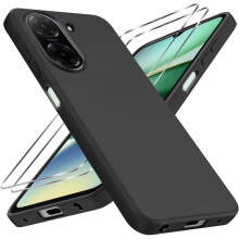 Coque pour Xiaomi Redmi A5 4G - 2 Verres Trempés - Silicone Liquide - Antichoc - Anti-Rayures - Noir
