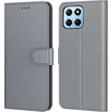 Étui Portefeuille - TECHTA - pour Honor 70 Lite - Pochette Fermeture Magnétique Cuir PU - Gris