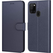 Coque / Housse de téléphone - ACUZINA - Samsung A21s (6,5") - Bleu marine - 2 emplacements pour cartes - Compatible A21s