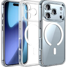 TECHTA Coque Magnétique pour iPhone 17 Pro Max, Compatible avec MagSafe, Étui de Téléphone, Dos Transparent Anti-Rayures Housse