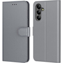 Étui Portefeuille - TECHTA - pour Samsung Galaxy A16 - Pochette Fermeture Magnétique Cuir PU - Gris