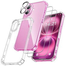 Coque pour smartphone - ACUZINA - iPhone 16 (6,1 pouces) - Ultra-clair magnétique - 2 verres trempés - 2 protections caméra
