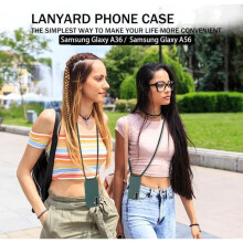 Coque pour Samsung Galaxy A36 5G avec Cordon, Collier Étui Silicone Liquide avec Tour de Cou Lanière - Vert foncé - TECHTA