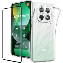 Coque - TECHTA - pour Redmi Note 15 4G/5G/Poco M8 5G - 1 Verre Trempé - Silicone - Coins renforcés - Protection écran - Transparent
