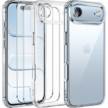 TECHTA Coque pour iPhone 17 Air avec 2 Verre Trempé, Étui Dos PC Rigide Hybrid Antichoc Housse -Transparent