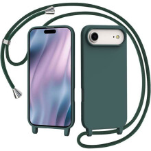 TECHTA Coque iPhone Air avec Cordon Amovible – Étui Silicone Liquide Antichoc Souple TPU – Protection Complète – Vert