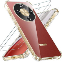 Coque - TECHTA - pour Honor Magic 8 Lite 5G - 2 Verres Trempés - Silicone - Coins renforcés - Protection écran - Transparent