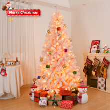6 FT Artificial Christmas Tree with DIY 100 Warm Lights Battery Operated 750 Branch Tips and Sturdy Metal Stand Pink Xmas Tree Christmas Decoration