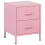 Beliani 2 Drawer Bedside Table MALAVI Metal Pink 1