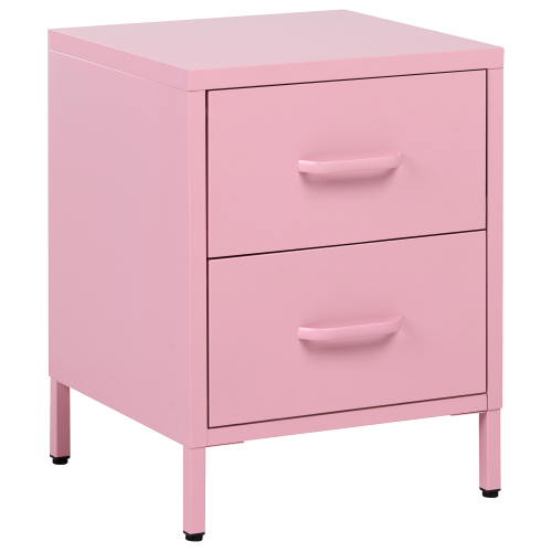 Beliani 2 Drawer Bedside Table MALAVI Metal Pink