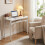 Living And Home (White, 80x40cm) 2-Tier Folding Office Desk Portable Writing Table 1