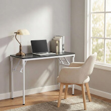 (Black, 80x40cm) Folding Office Desk Portable Writing Table