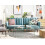Beliani Sofa Bed 3 Seater VIMMERBY Velvet Light Blue 2