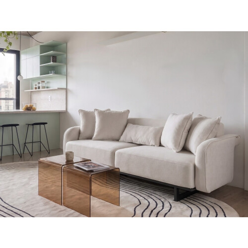 Beliani Sofa 3 Seater SVANEK Fabric Off-White 1