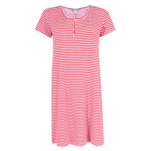 Elegant Emily Women's Striped Henley Nightgown