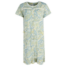 CTM Women's Plus Size Paisley Short Sleeve Duster Sleep Gown