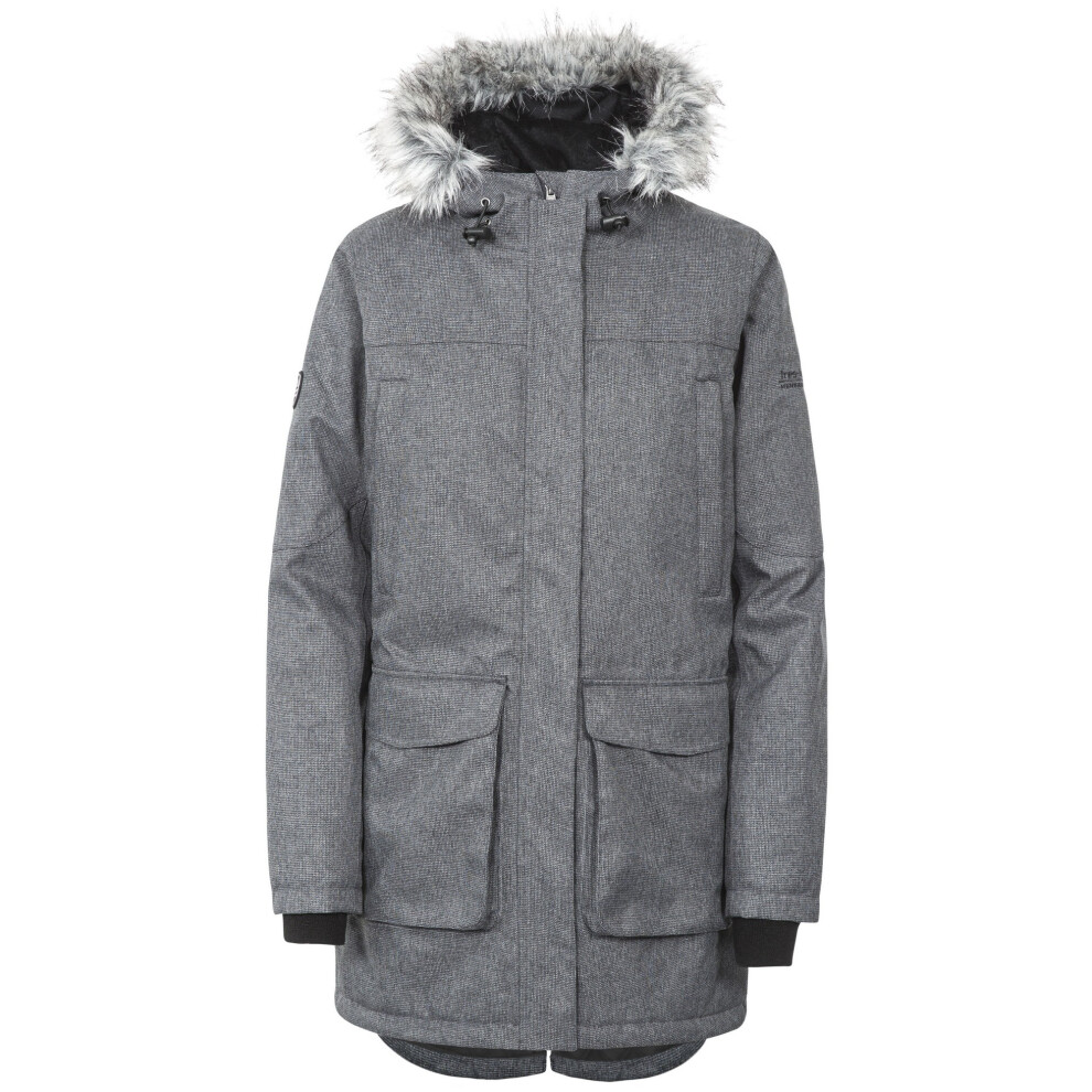 Trespass Women's Black/Silver/Grey Thundery Waterproof Jacket - / - M - / - 100% Polyester - Image 3