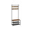Coat Rack - Wood - Rustic Brown and Black - Hall Tree with Shoe Storage and Movable Hooks 1